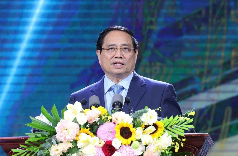 El primer ministro de Vietnam, Pham Minh Chinh, habla en el evento (Foto: VGP)