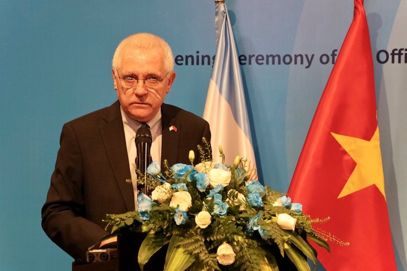 El embajador de Argentina en Vietnam, Marcos Antonio Bednarski, habla en la cita. (Foto: nongnghiepmoitruong.vn)