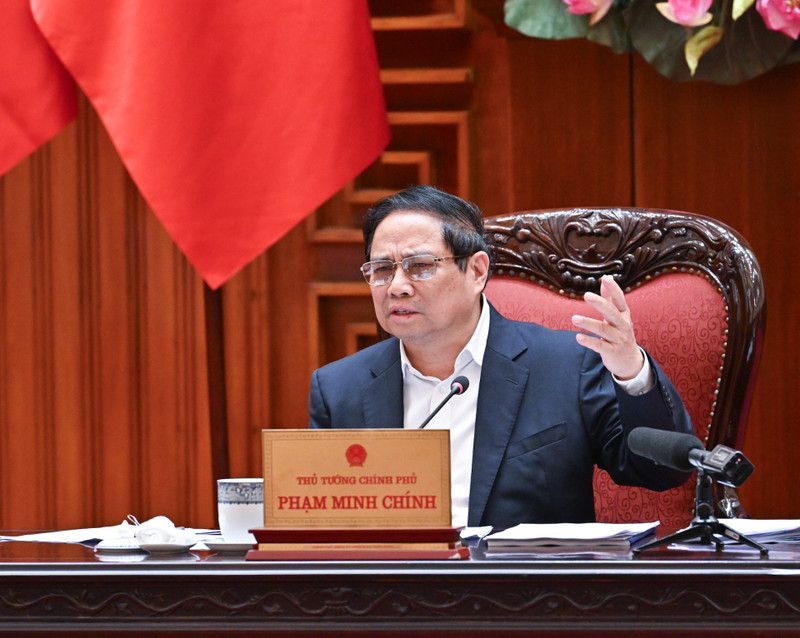 El primer ministro Pham Minh Chinh habla en el evento. (Foto: Nhan Dan)
