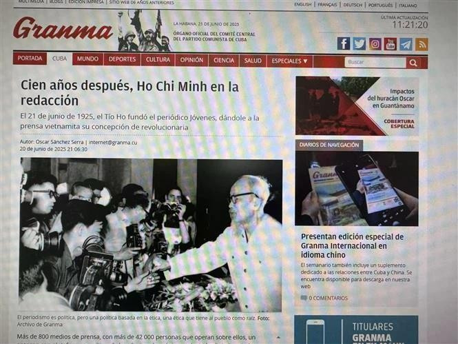 El artículo publicado en el periódico Grama (Foto: VNA)