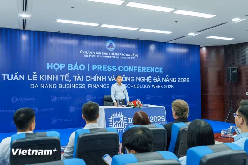 Conferencia de prensa para anunciar la Semana de Negocios, Finanzas y Tecnología de Da Nang 2026. (Foto: Vietnam+)