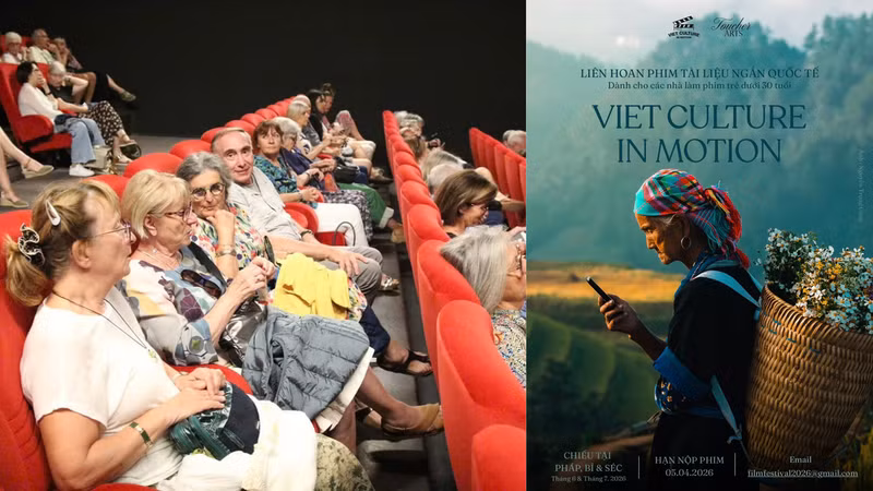 La inauguración del festival internacional de cortometrajes documentales Viet Culture in Motion 2026 tuvo lugar la noche del 11 de junio en el cine Saint-André des Arts, en París. (Foto: thethaovanhoa.vn)