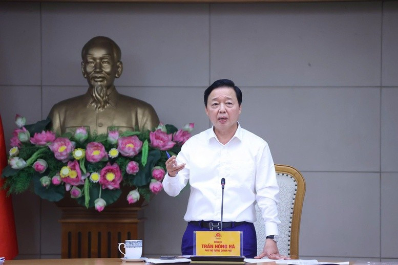 El viceprimer ministro vietnamita Tran Hong Ha preside la reunión (Foto: baochinhphu.vn)