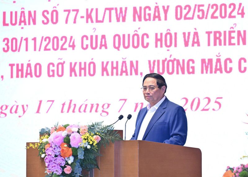 El primer ministro vietnamita, Pham Minh Chinh. habla en la cita. (Foto: Nhan Dan)