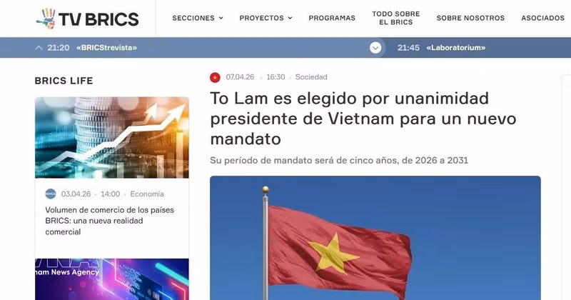 Artículo publicado en el canal TV BRICS (Foto: VNA)