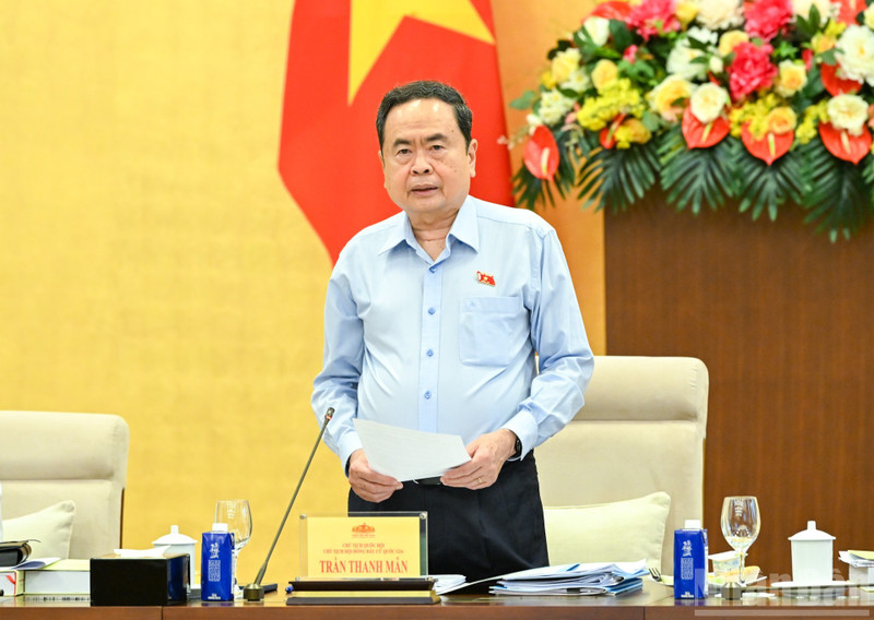 El presidente de la Asamblea Nacional, Tran Thanh Man, habla en la cita.