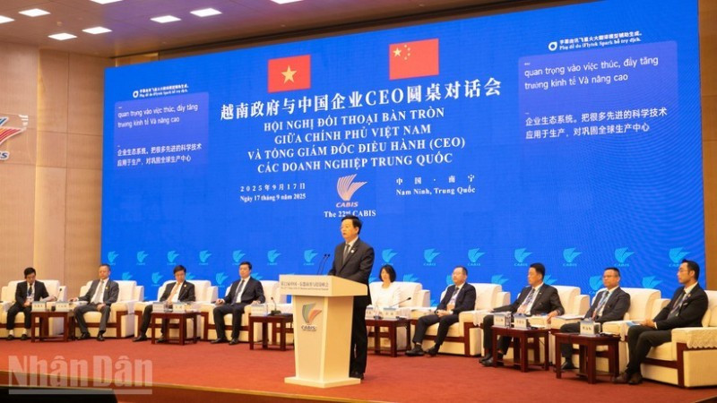 El viceprimer ministro de Vietnam Mai Van Chinh habla en la cita. (Foto: Nhan Dan)