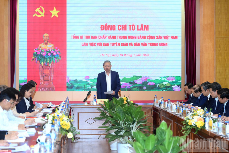 El secretario general del Partido Comunista de Vietnam, To Lam, en la cita. (Foto: Nhan Dan)