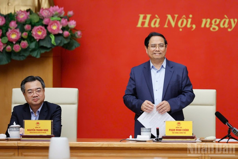 El primer ministro Pham Minh Chinh habla en la cita (Foto: Nhan Dan)