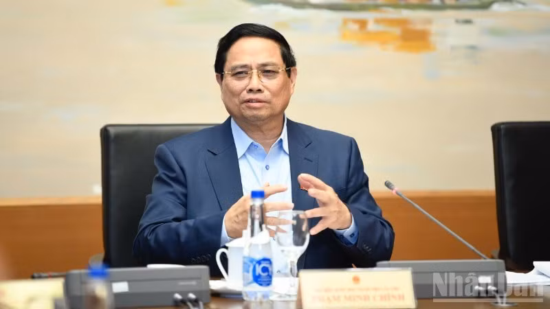 El primer ministro Pham Minh Chinh habla en el evento (Foto: Nhan Dan)