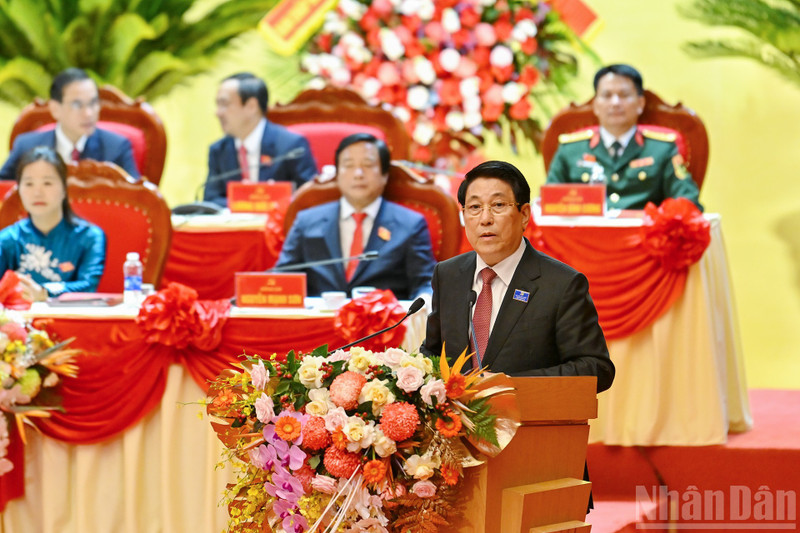 El presidente de Vietnam, Luong Cuong, habla en la cita. (Foto: Nhan Dan)