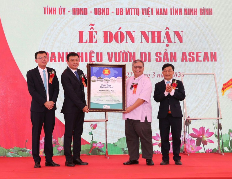 El Parque Nacional Xuan Thuy recibe título de Parque Patrimonial de la Asean. (Foto: Nhan Dan)