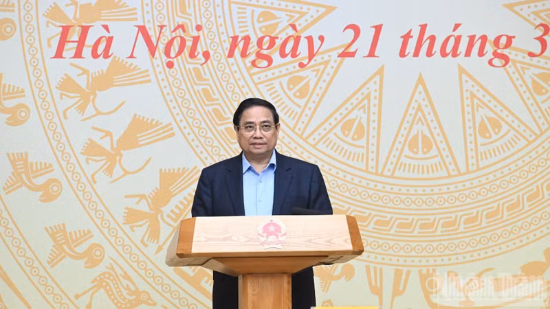 El primer ministro de Vietnam, Pham Minh Chinh, habla en el evento. (Foto: Nhan Dan)