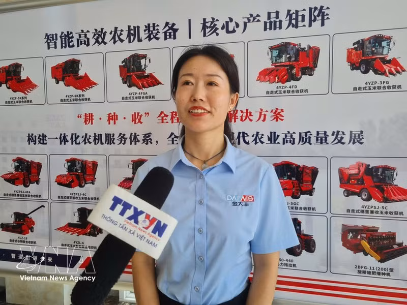 Wei Xiaoli, representante de la Empresa de Maquinaria Shandong Jindafeng Ltd. (Foto: VNA)