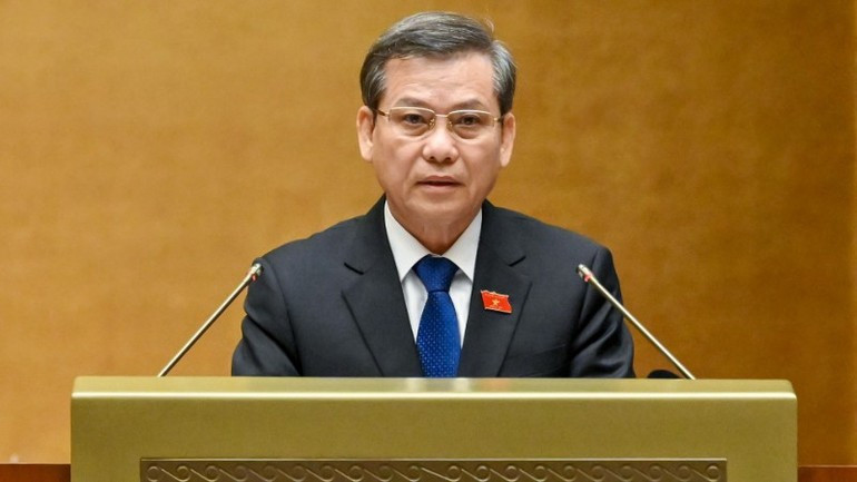 El presidente del Tribunal Supremo Popular de Vietnam, Le Minh Tri, habla en el evento. (Foto: Nhan Dan)