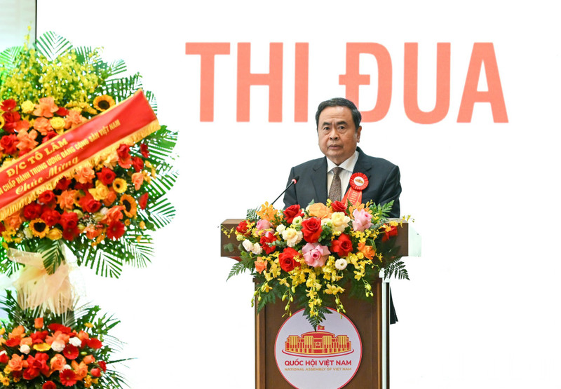 El presidente de la Asamblea Nacional de Vietnam, Tran Thanh Man, habla en la cita. (Foto: Nhan Dan)