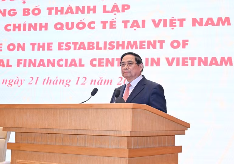El primer ministro de Vietnam, Pham Minh Chinh, interviene en la cita. (Foto: VNA)