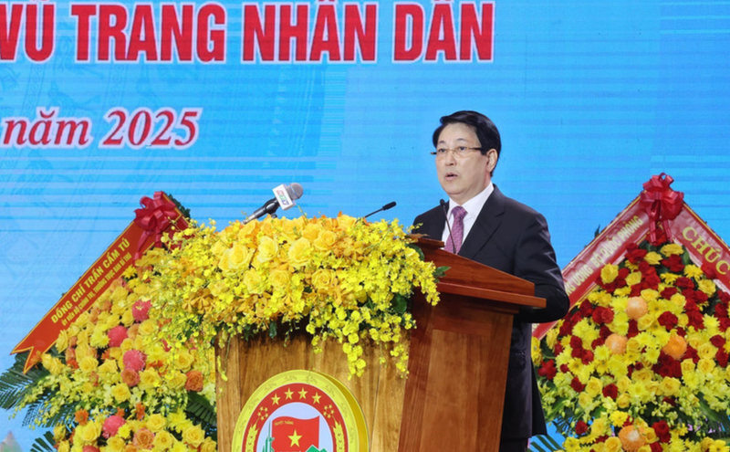 El presidente de Vietnam, Luong Cuong, habla en la cita. (Foto: VNA)