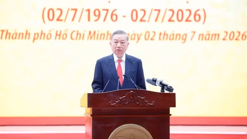 El secretario general del Partido Comunista y presidente de Vietnam, To Lam, interviene en la cita (Foto: VNA)