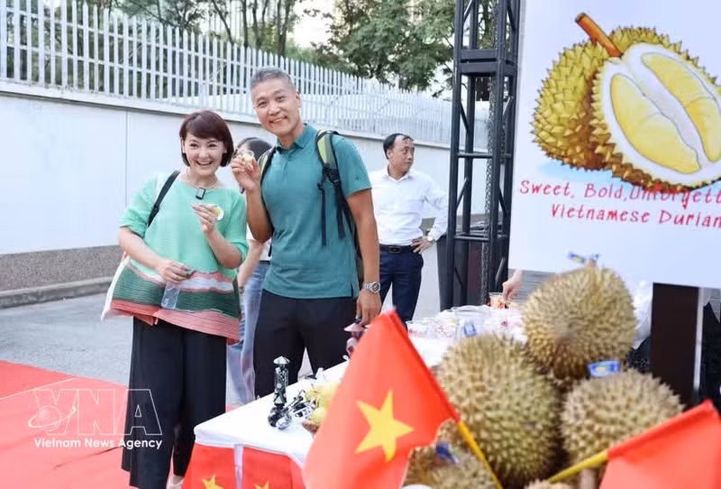 El durian vietnamita se está promocionando en Pekín. (Foto: VNA)