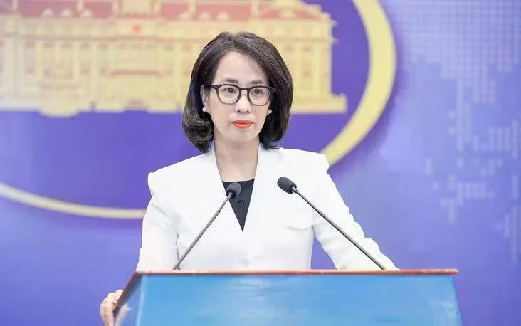 La portavoz del Ministerio de Relaciones Exteriores, Pham Thu Hang. (Foto: VTV)