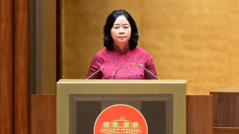 La presidenta del Frente de la Patria de Vietnam, Bui Thi Minh Hoai. (Foto: Nhan Dan)