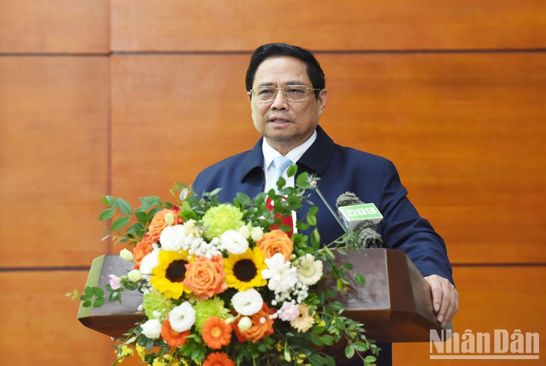 El jefe de Gobierno vietnamita habla en el evento. El jefe de Gobierno vietnamita habla en el evento.