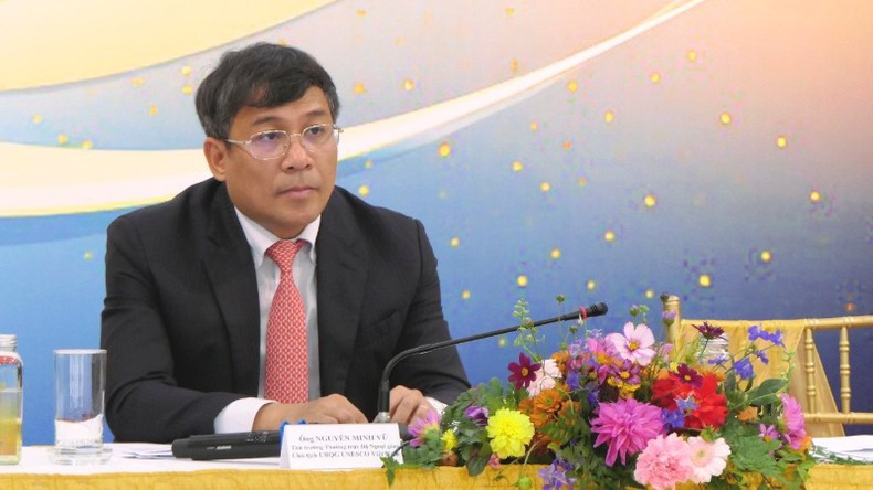 El presidente de la Comisión Nacional de Vietnam para la Unesco y viceministro permanente de Relaciones Exteriores, Nguyen Minh Vu, habla en la cita. El presidente de la Comisión Nacional de Vietnam para la Unesco y viceministro permanente de Relaciones Exteriores, Nguyen Minh Vu, habla en la cita.