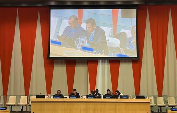 El embajador Dang Hoang Giang, jefe de la misión permanente de Vietnam ante las Naciones Unidas interviene en el evento. (Foto: VNA) El embajador Dang Hoang Giang, jefe de la misión permanente de Vietnam ante las Naciones Unidas interviene en el evento. (Foto: VNA)