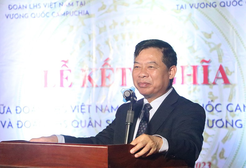 El embajador vietnamita en Camboya, Nguyen Huy Tang, habla en el evento. (Foto: NGUYEN HIEP)