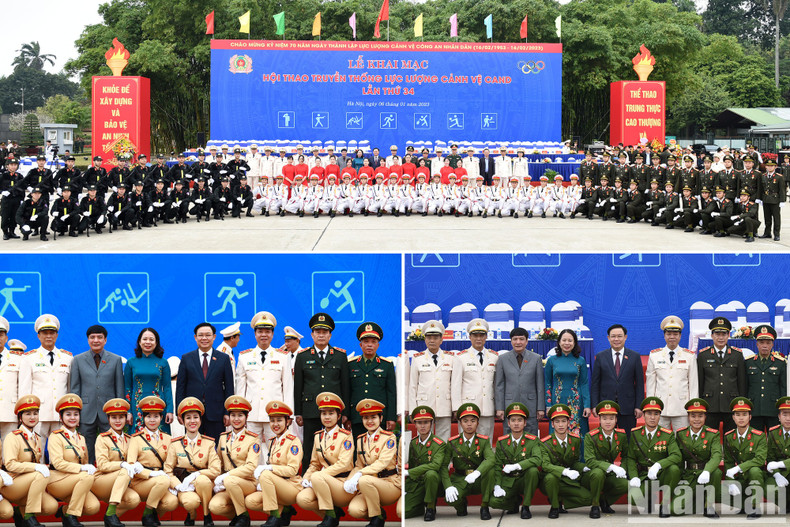 El presidente de la Asamblea Nacional, Vuong Dinh Hue; la vicepresidenta Vo Thi Anh Xuan; el ministro de Seguridad Pública, general To Lam y las delegaciones. El presidente de la Asamblea Nacional, Vuong Dinh Hue; la vicepresidenta Vo Thi Anh Xuan; el ministro de Seguridad Pública, general To Lam y las delegaciones.