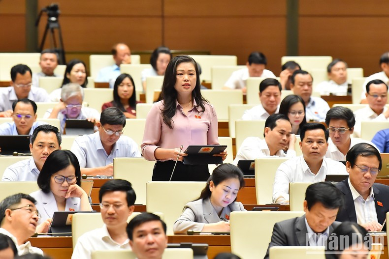 Doan Thi Le An, diputada de la norteña provincia de Cao Bang, habla en el evento. Doan Thi Le An, diputada de la norteña provincia de Cao Bang, habla en el evento.