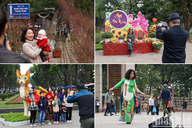 Los visitantes guardan hermosos momentos en el primer día del Nuevo Año.