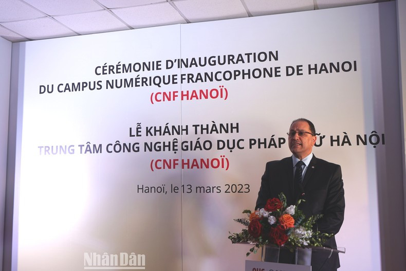 El profesor Slim Khalbous, director de la AUF, habla en la ceremonia de inauguración. (Foto: TRUNG HUNG) El profesor Slim Khalbous, director de la AUF, habla en la ceremonia de inauguración. (Foto: TRUNG HUNG)