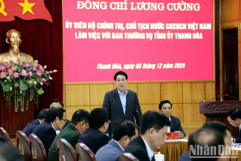 El presidente de Vietnam, Luong Cuong, interviene en la reunión. El presidente de Vietnam, Luong Cuong, interviene en la reunión.