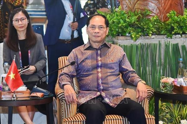 El Ministro vietnamita de Relaciones Exteriores, Bui Thanh Son, en la 56 Reunión de Ministros de Relaciones Exteriores de la Asean. (Foto: VNA) El Ministro vietnamita de Relaciones Exteriores, Bui Thanh Son, en la 56 Reunión de Ministros de Relaciones Exteriores de la Asean. (Foto: VNA)