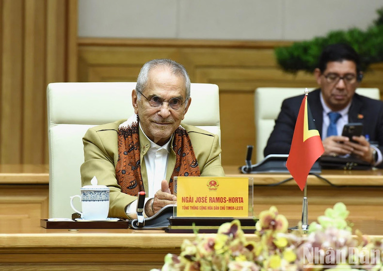 El presidente de Timor Oriental, José Ramos-Horta, interviene en la reunión.
