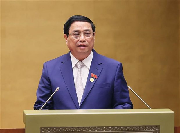 El primer ministro de Vietnam, Pham Minh Chinh, habla en el evento (Foto: VNA) El primer ministro de Vietnam, Pham Minh Chinh, habla en el evento (Foto: VNA)