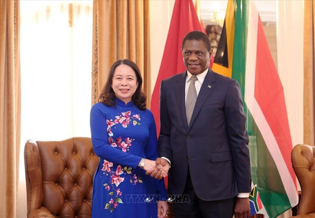 La vicepresidenta vietnamita Vo Thi Anh Xuan y el vicepresidente sudafricano Paul Mashatile (Foto:VNA) La vicepresidenta vietnamita Vo Thi Anh Xuan y el vicepresidente sudafricano Paul Mashatile (Foto:VNA)