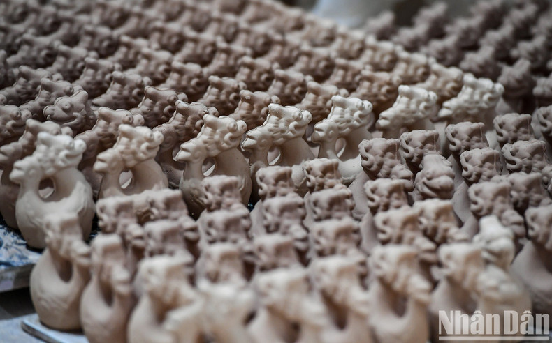 Después de ser moldeadas, las muestras esperan para ser coloreadas.