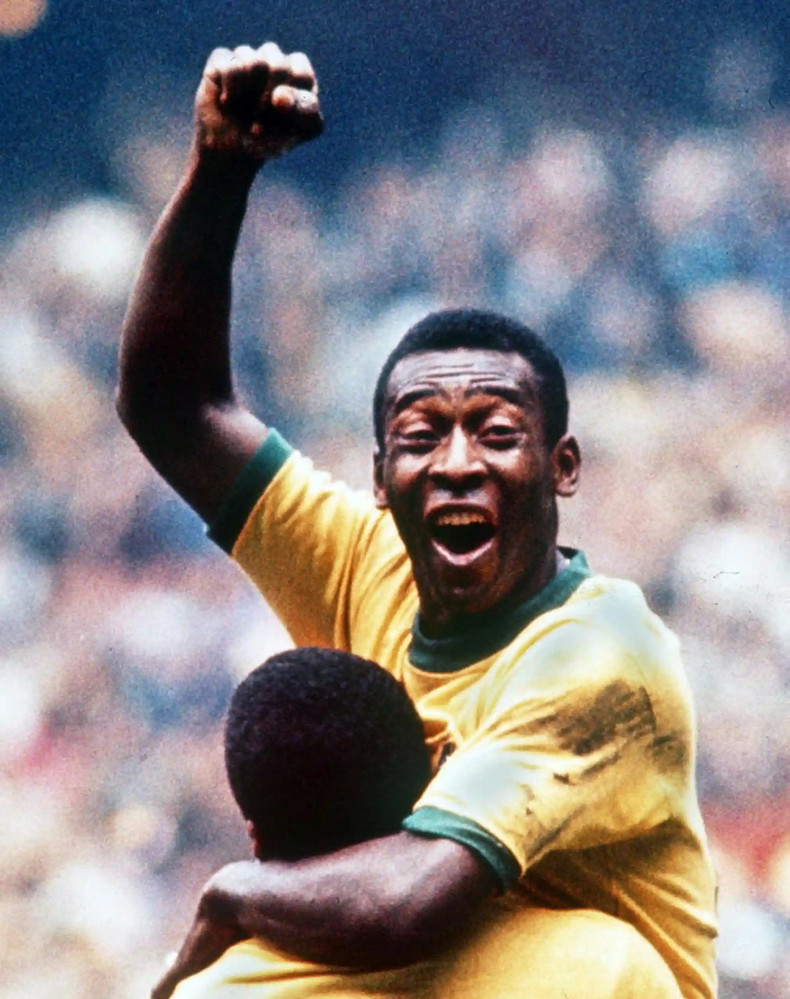 Pelé y Jairzinho celebran su victoria en la Copa Mundial de 1970. (Fotografía: Colorsport/Shutterstock) Pelé y Jairzinho celebran su victoria en la Copa Mundial de 1970. (Fotografía: Colorsport/Shutterstock)