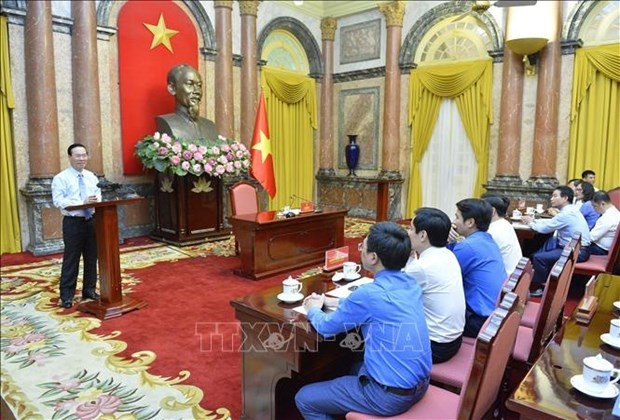 El presidente de Vietnam, Vo Van Thuong, interviene en la cita (Foto: VNA) El presidente de Vietnam, Vo Van Thuong, interviene en la cita (Foto: VNA)