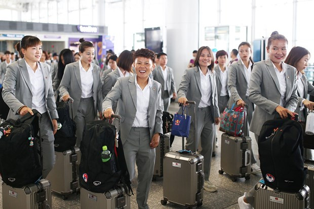Las jugadoras vietnamitas parten rumbo a Nueva Zelanda (Foto: VFF) Las jugadoras vietnamitas parten rumbo a Nueva Zelanda (Foto: VFF)