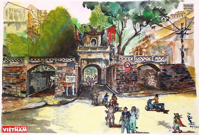 La puerta de O Quan Chuong en Hanói.