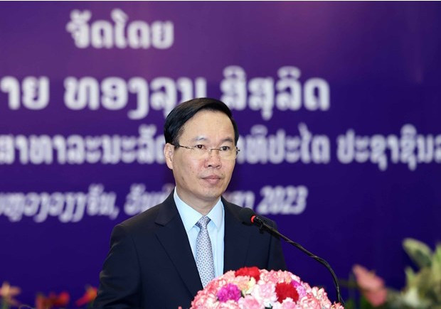 El jefe de Estado vietnamita da sus palabras.