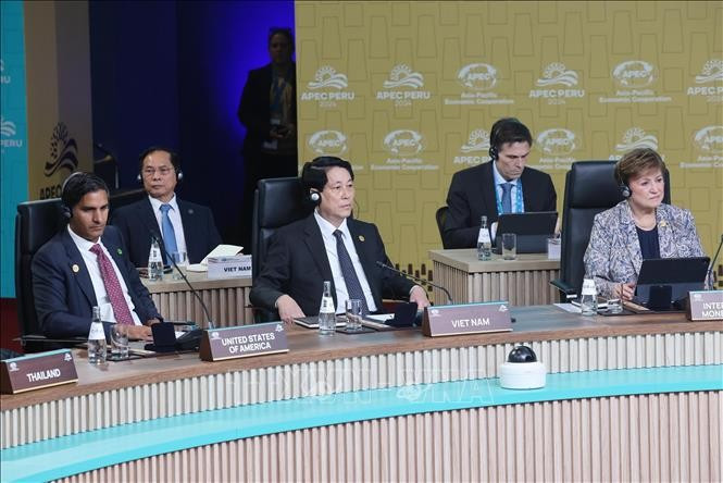 El presidente Luong Cuong (centro) asiste a la Semana del Alto nivel del APEC 2024. (Fotografía: VNA) El presidente Luong Cuong (centro) asiste a la Semana del Alto nivel del APEC 2024. (Fotografía: VNA)