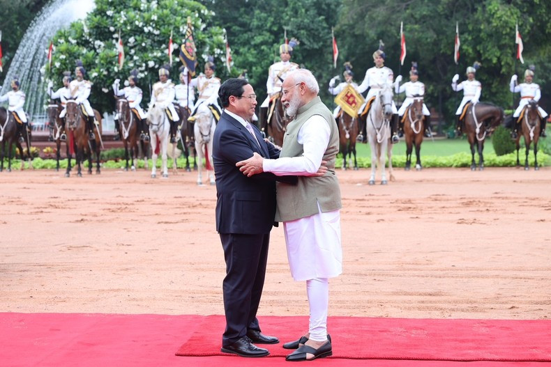 El premier vietnamita y su homólogo anfitrión. El premier vietnamita y su homólogo anfitrión.