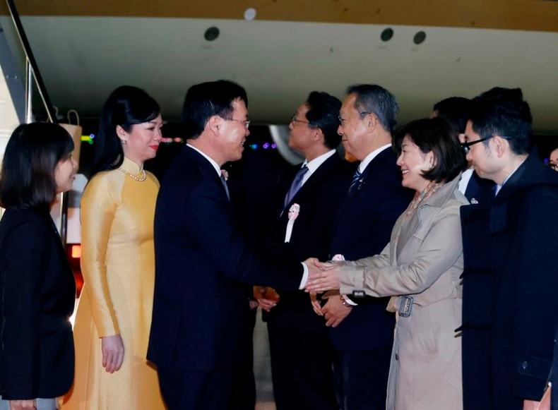 Ceremonia de bienvenida al jefe de Estado vietnamita.