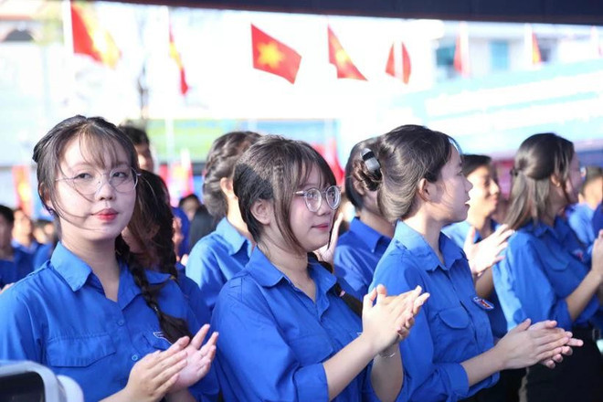 Los miembros de la Unión de Jóvenes Comunistas Ho Chi Minh. (Fotografía: VNA)