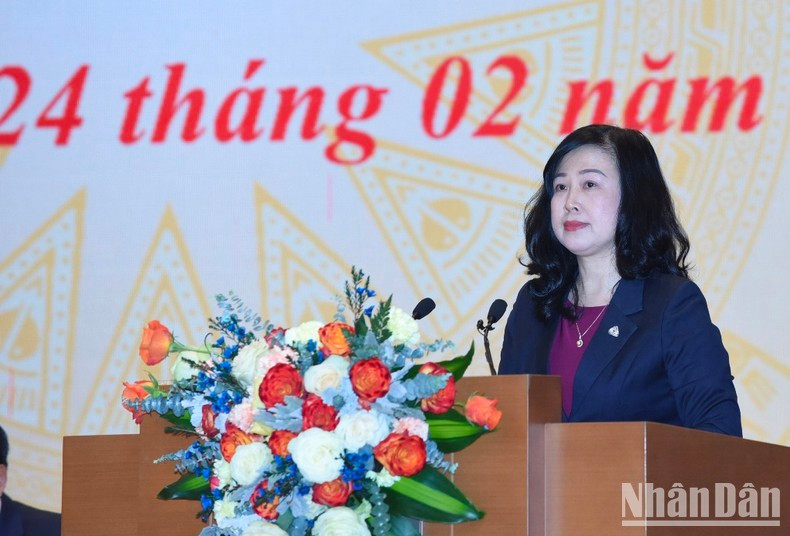 La ministra de Salud Pública, Dao Hong Lan, pronuncia el discurso de apertura. La ministra de Salud Pública, Dao Hong Lan, pronuncia el discurso de apertura.